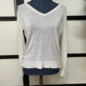 J Crew Linen Blouse White Size XS